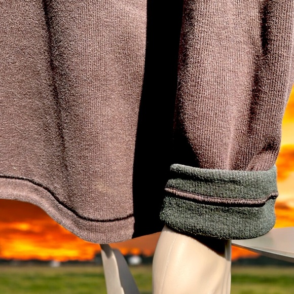 2-in-1 Age of Wisdom Reversible Brown/Olive 1/4 Zip Fleece Pullover - Picture 13 of 16